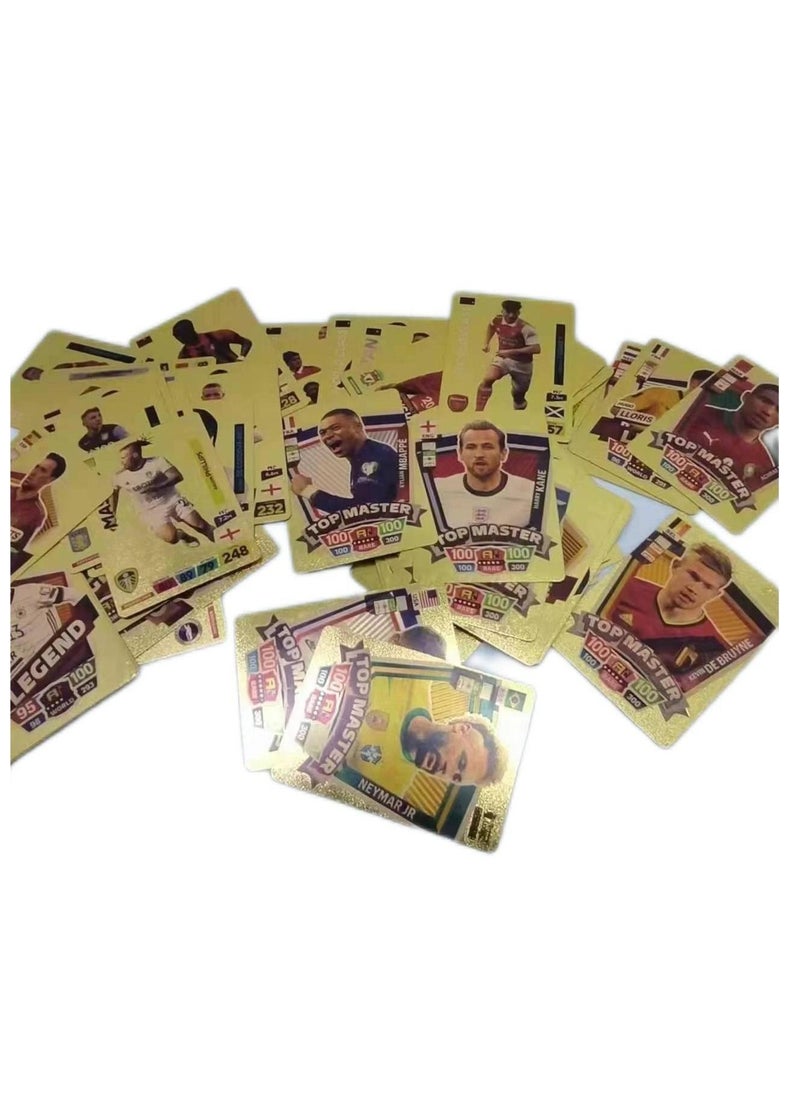 EHOME - 55 قطعة من بطاقة World Football Star Gold Foil Card PVC Flash Card لمجموعة المعجبين - Image 1