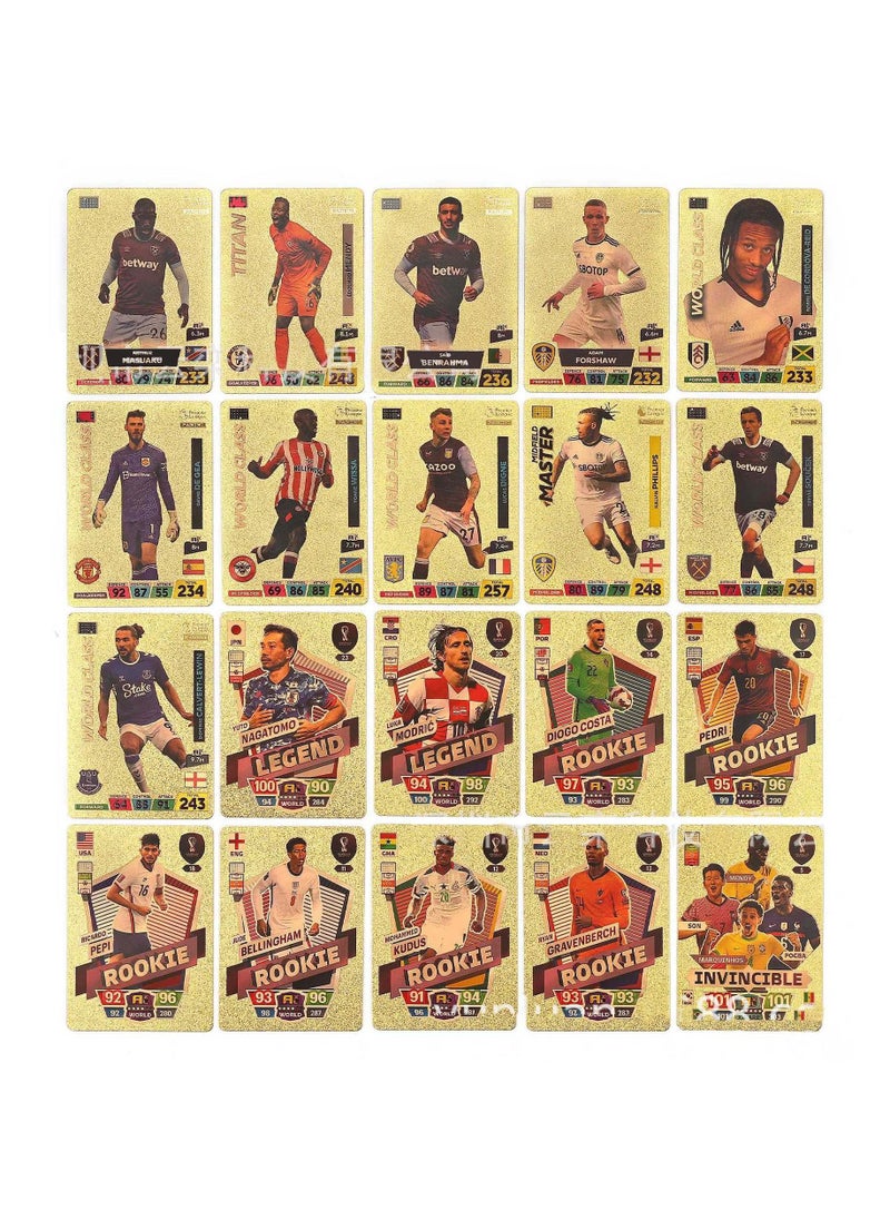 EHOME 55 قطعة من بطاقة World Football Star Gold Foil Card PVC Flash Card لمجموعة المعجبين  - Image 2