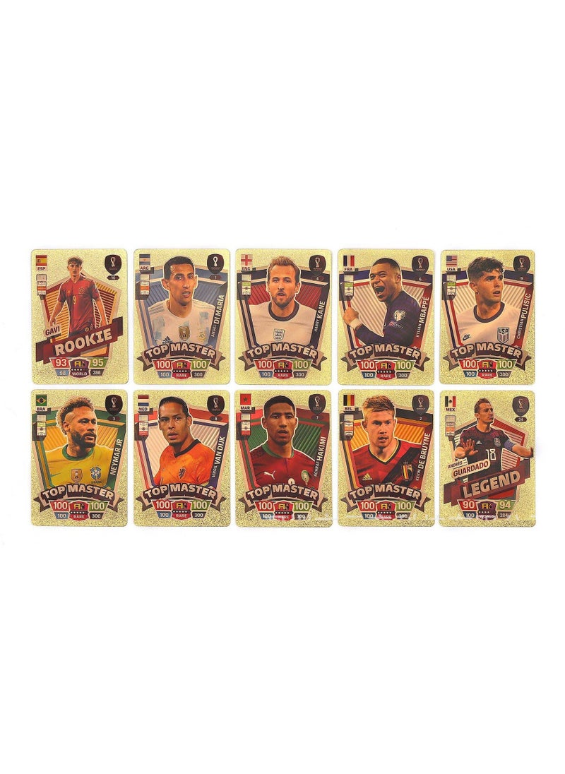 EHOME 55 قطعة من بطاقة World Football Star Gold Foil Card PVC Flash Card لمجموعة المعجبين  - Image 4