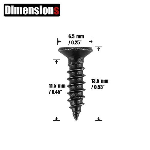 JQK #6 x 1/2" Black Screw, Flat Head Phillips Wood Screw 18-8 S/S Electroplating Black Stainless Steel, #6 x 1/2-Inch, 100-Piece, SB3514-P100 - Image 2