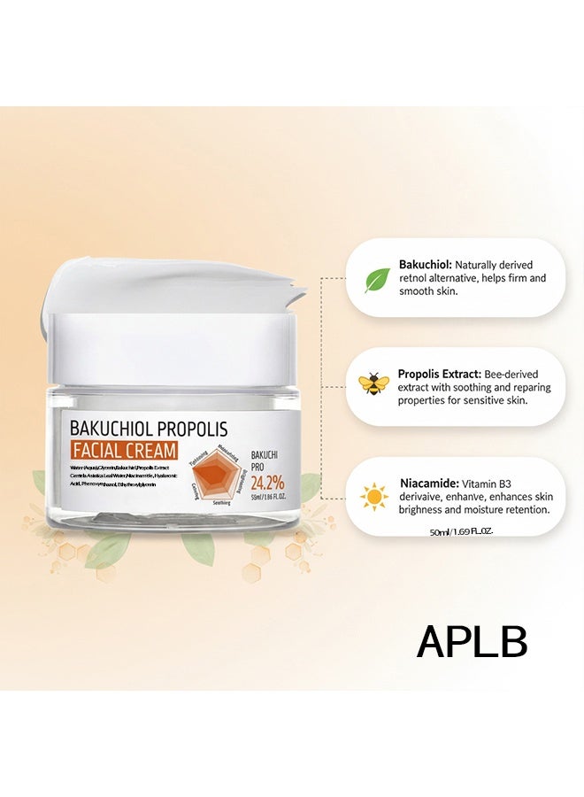 APLB Bakuchiol & Propolis Facial Cream  | Firms & Revives Skin | Natural Anti-Aging Daily Moisturizer | K-Beauty,55ml - Image 3