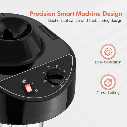 TASALON Professional Hair Steamer for Deep Conditioning, Hooded Dryer for Oil & Dye & Natural Hair, Mechanical Button & Knob Timing, Deep Moisturizing Hair Care, Hot Mist for Spa, Home Use, Salon - Image 2