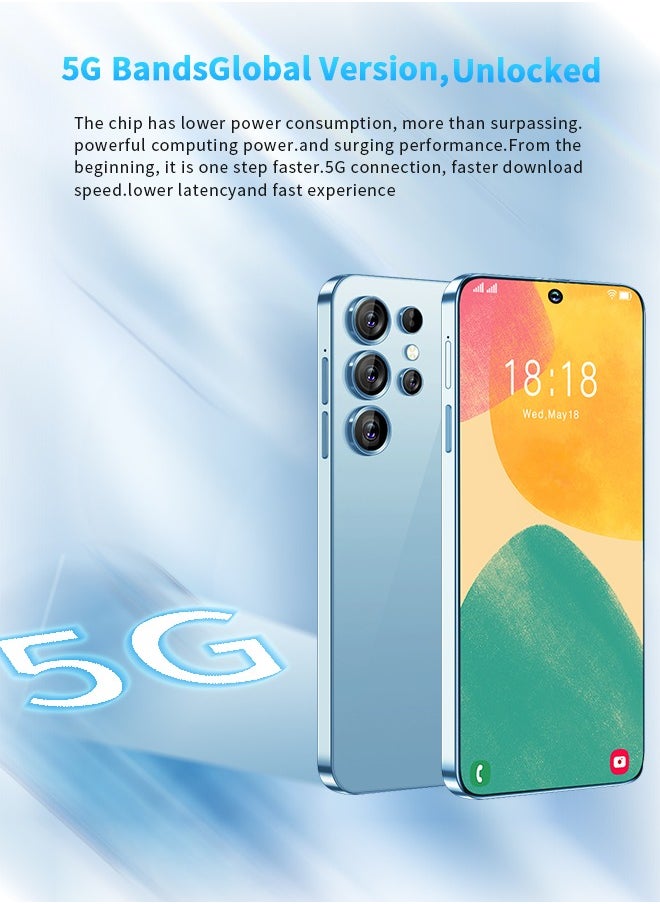 No branded - C59 Ultra 7.3-Inch Screen Smartphone, Dual SIM Card Supports TF Card 5G Network, 256GB ROM, Android 13, Long Battery Life and Fast Charging, OTG Function, Front and Rear Cameras, AI Voice Assistant - Image 1