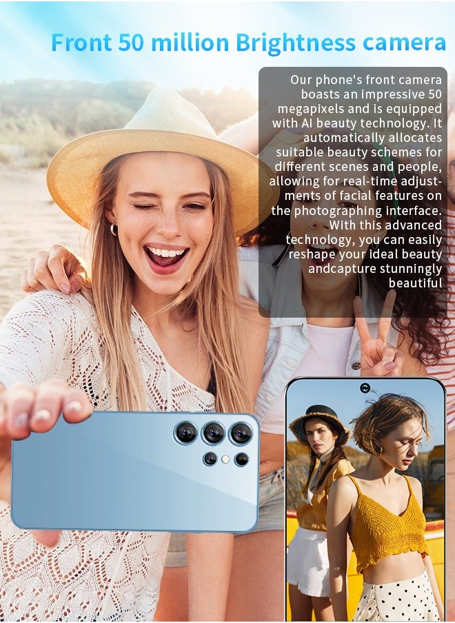 No branded - C59 Ultra 7.3-Inch Screen Smartphone, Dual SIM Card Supports TF Card 5G Network, 256GB ROM, Android 13, Long Battery Life and Fast Charging, OTG Function, Front and Rear Cameras, AI Voice Assistant - Image 1
