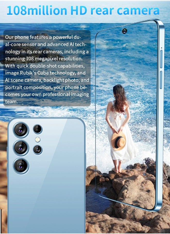 No branded - C59 Ultra 7.3-Inch Screen Smartphone, Dual SIM Card Supports TF Card 5G Network, 256GB ROM, Android 13, Long Battery Life and Fast Charging, OTG Function, Front and Rear Cameras, AI Voice Assistant - Image 1