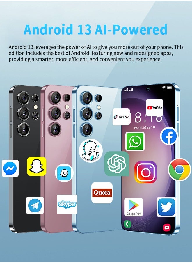 No branded - C59 Ultra 7.3-Inch Screen Smartphone, Dual SIM Card Supports TF Card 5G Network, 256GB ROM, Android 13, Long Battery Life and Fast Charging, OTG Function, Front and Rear Cameras, AI Voice Assistant - Image 1