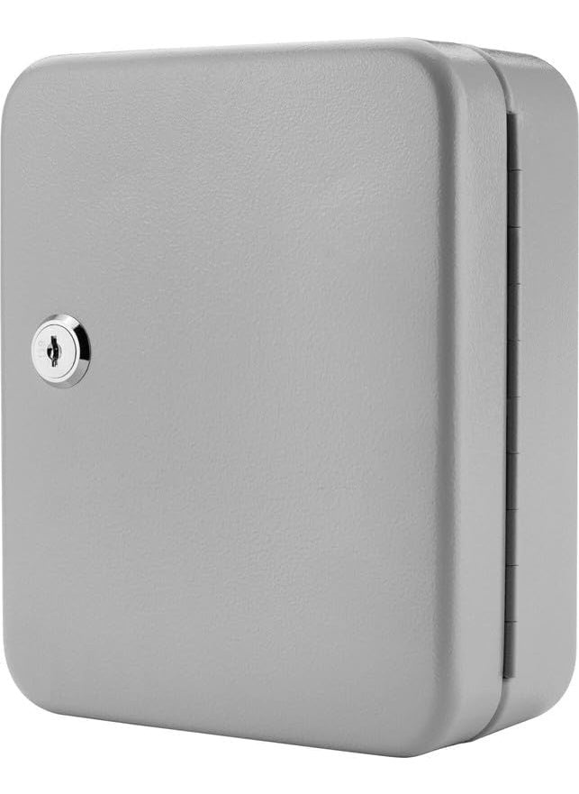 Generic PREXI Security Metal Key Box with 20 Tags Small Adjustable Wall Mount Safe Storage Key Lock Box with Number Tags Hooks Key Lock Cabinet for Homes Hotels Business Car Dealerships  - Image 2