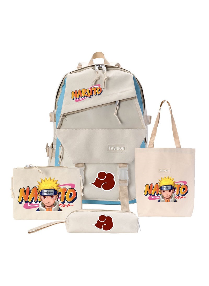 KUYING Four Piece Naruto Backpack Anime Backpack 