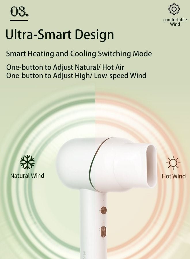 general Hair-friendly Constant Temperature Low-noise Hair Dryer White - Image 5