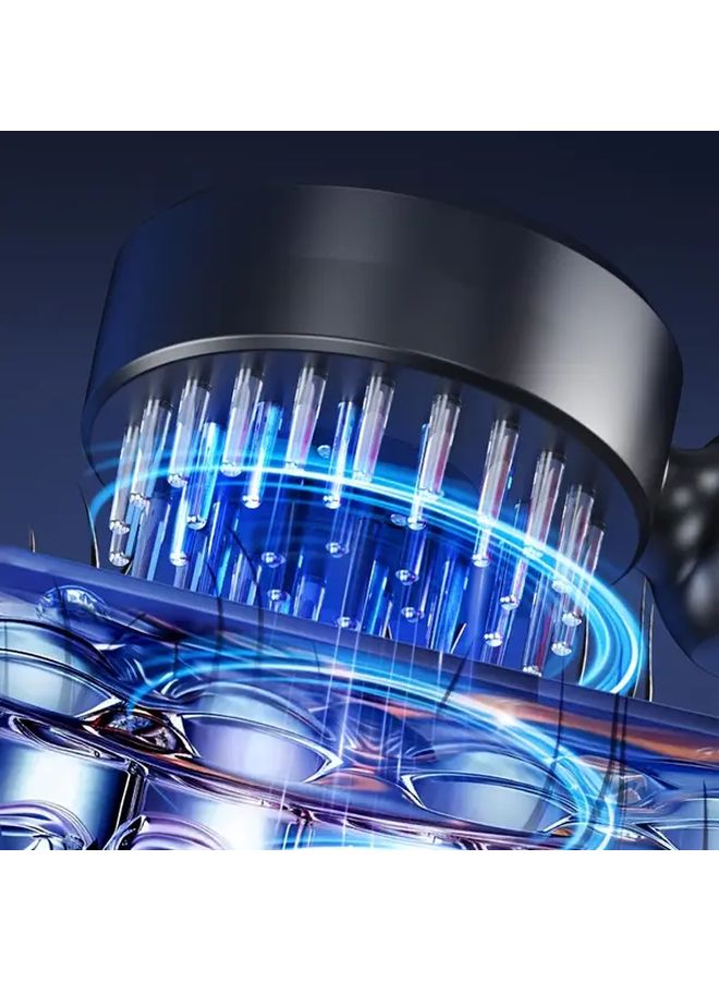 مشط تدليك فروة الرأس الأسود الكهربائي مع موزع الزيت، قابل للشحن عبر USB، 3 أوضاع، أداة اهتزاز محمولة - Image 5