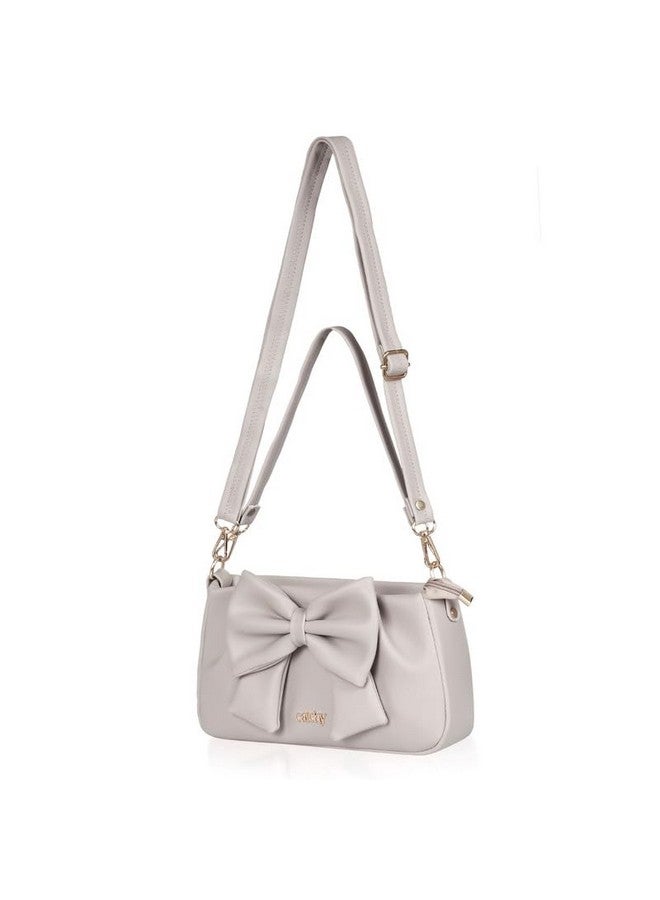 Catchy || Elegant White Bow Handbag - Stylish PU Leather Shoulder Bag for Women - Image 3