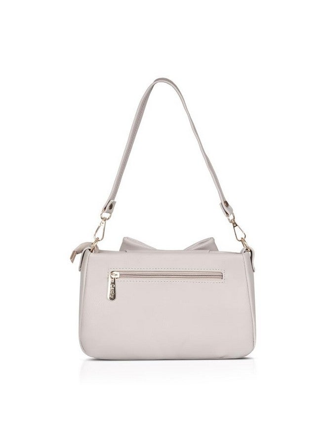Catchy || Elegant White Bow Handbag - Stylish PU Leather Shoulder Bag for Women - Image 5