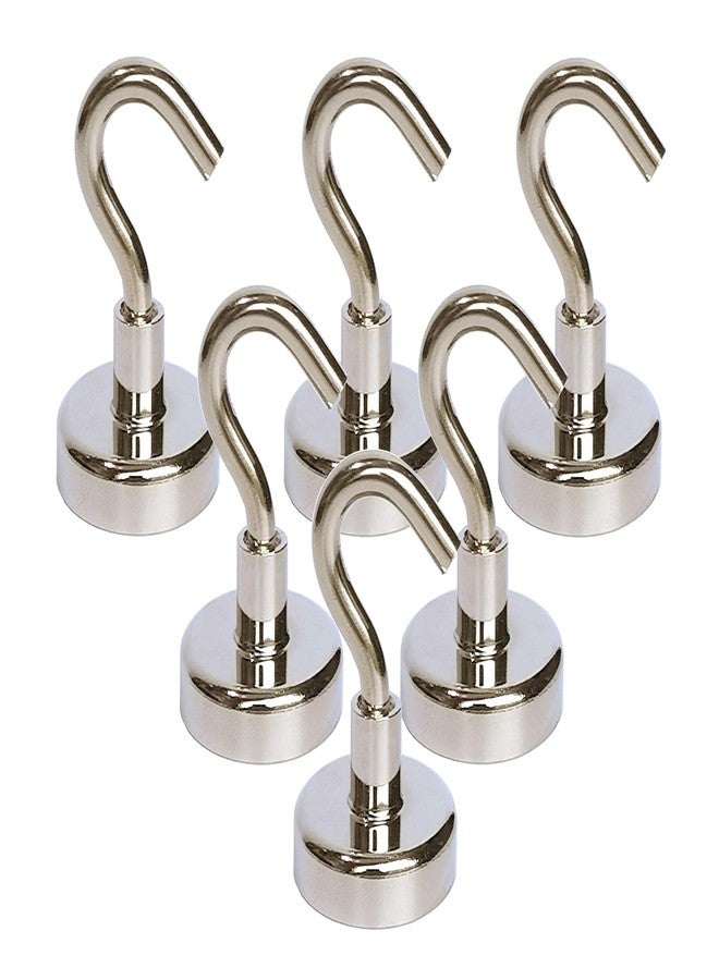 Magnetpro Magnetic Hooks 18 lbs Super Suction Strong Magnet Neodymium Hanging Mighty for Doors, Cabinets, Ceiling, Fixtures, Industrial Fixtures (6 Pack) - Image 1