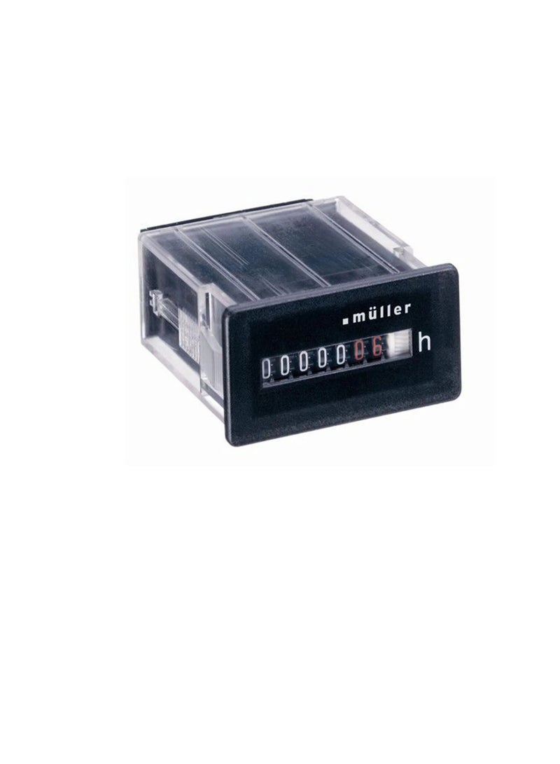 Muller Time Counter Analog Panel Mounted 99,999h 50x25mm BW30.18 - Image 1
