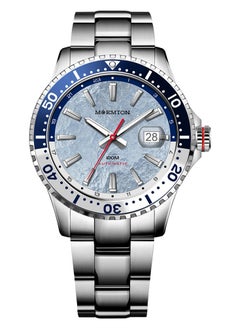 MOEMTON MOEMTON German Ice Peak series men's automatic mechanical watch with date display, rotating dial, blue dial, blue and white bezel 100meters waterproof stainless steel case and bracelet M122.BSSA01  - Image 1