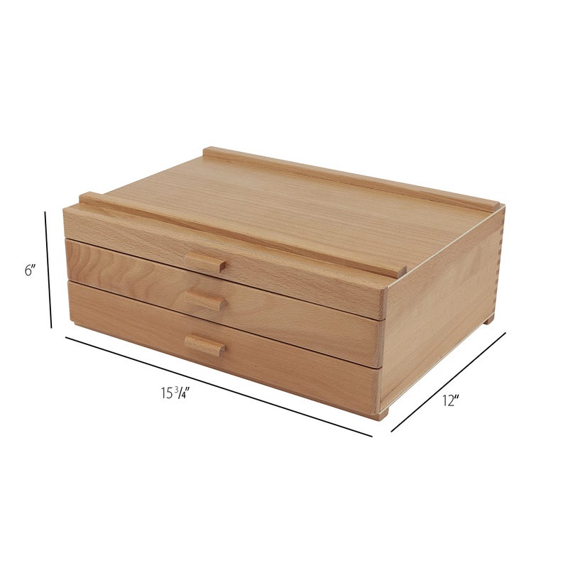 HG Art Concepts Artists Storage Chests - Premium Studio Organizer for Paint Tubes, Brushes, Pencils, Markers, & More! - 3 Drawer - Image 2