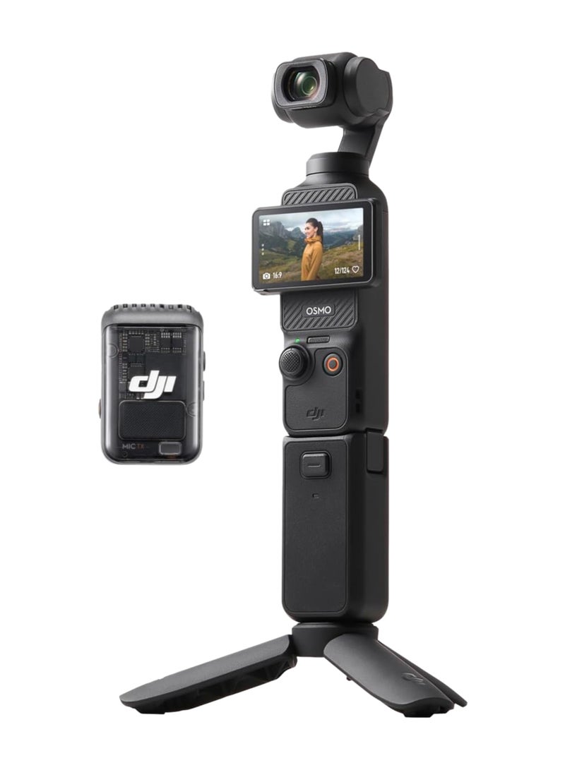 dji Osmo Pocket 3 Creator Combo with Wireless Microphone + Screen & Lens Protector – 4K Professional Video, 3-Axis Gimbal, Crystal Clear Audio, Full Protection - Image 4