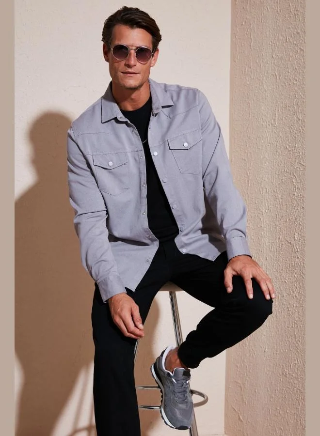 Buratti  Buratti Cotton Regular Fit Double Pocket Shirt Men's SHIRT CF24W116927 for Men | Best Price UAE