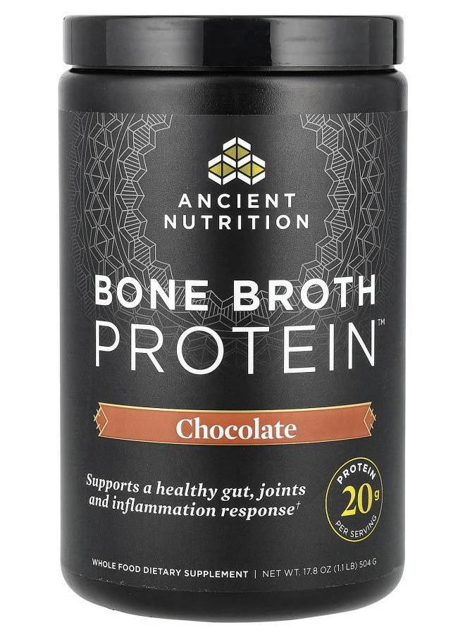 Ancient Nutrition - Bone Broth Protein™ Chocolate 1.1 lb (504 g) - Image 1
