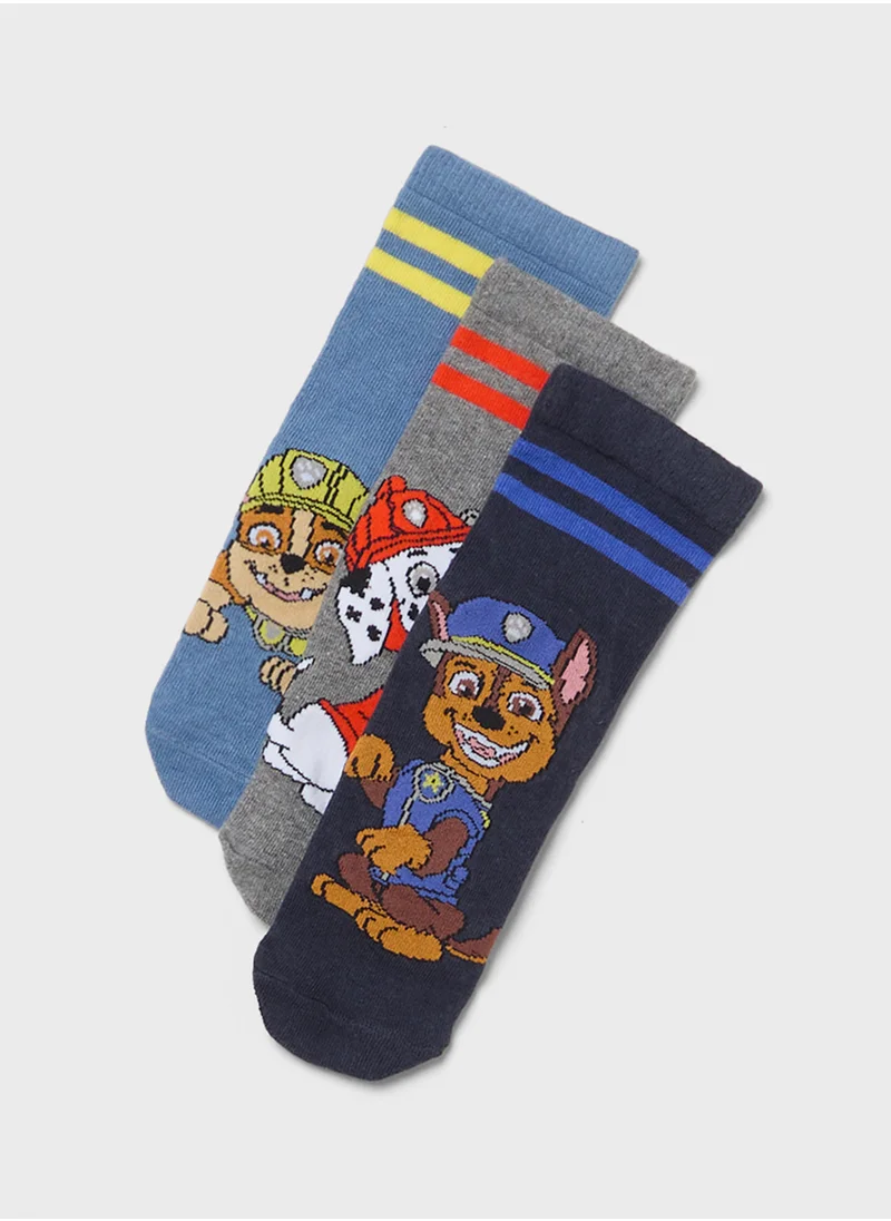 NAME IT Kids 3 Pack Graphic No Show Socks