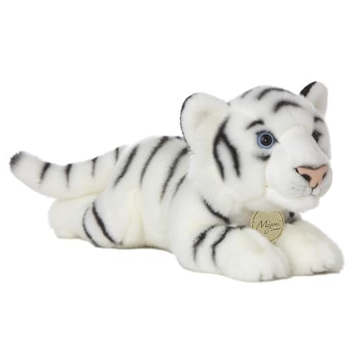 Aurora Realistic Miyoni White Tiger Stuffed Animal Lifelike Details Make a Cherished Companion Perfect for Decorating Bedrooms or Classrooms 9 Inches - Image 1