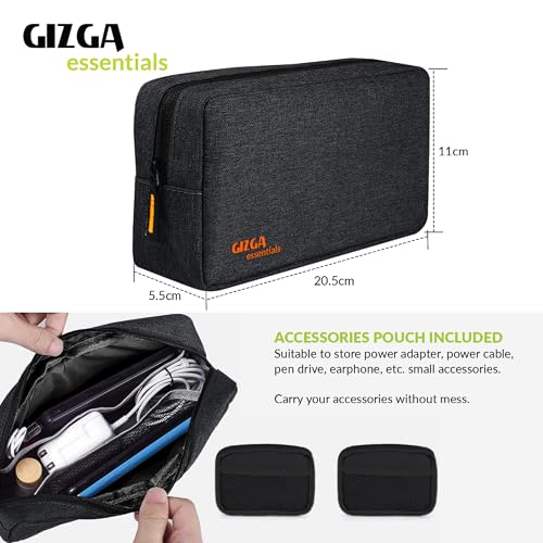 GIZGA essentials Men, Women's Water Repellent Nylon Fabric Laptop Bag Sleeve Case Cover Pouch for 14.1 inches Laptop, Padded Laptop Compartment, Free Accessories Pouch, Premium Zipper Closure- Blue - Image 3