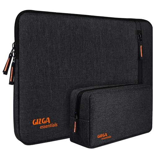 GIZGA essentials Men, Women's Water Repellent Nylon Fabric Laptop Bag Sleeve Case Cover Pouch for 14.1 inches Laptop, Padded Laptop Compartment, Free Accessories Pouch, Premium Zipper Closure- Blue - Image 1