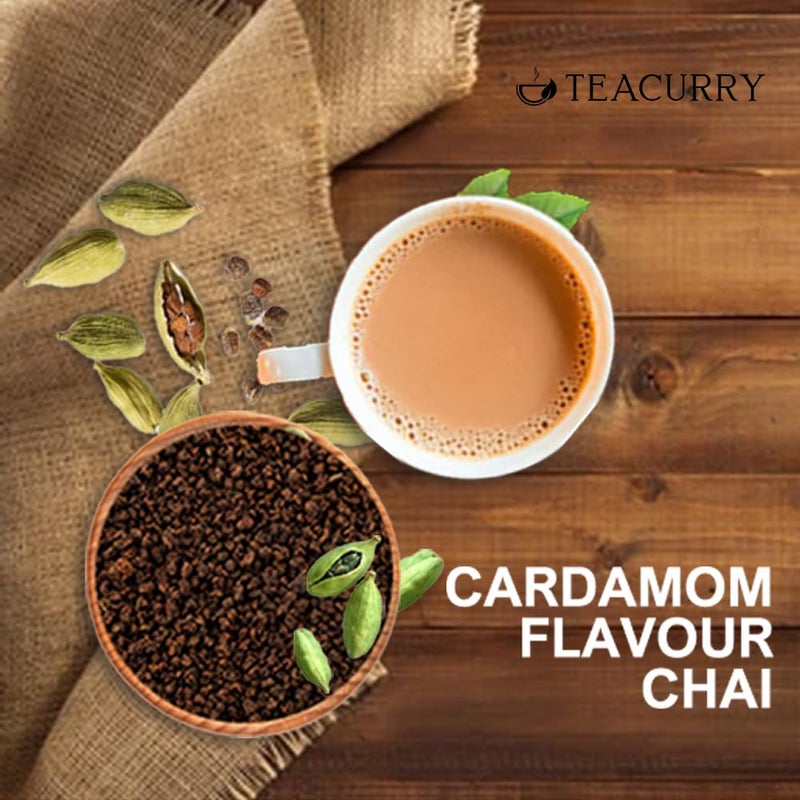 TEACURRY Cardamom Chai (100 Grams, 50 Cups)-Cardamom Chai For Digestion And Immunity-100% Natural Elachi Assam Tea With Real Cardamom|Refreshing & Tasteful Elachi Cardamom Chai - Image 2