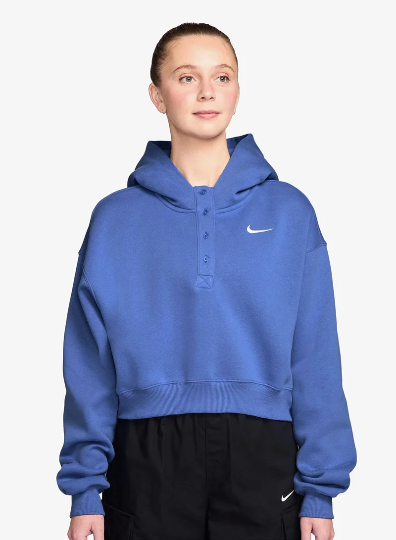 نايكي هودي فينكس فليس كبير الحجم قصير بياقة هنلي