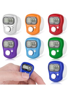 SANMUGEED 7-Color Electronic Finger Counter with LCD Display, Durable Silicone for Prayer/Fitness/Education (7-Pack, 3.5cm)  - Image 1
