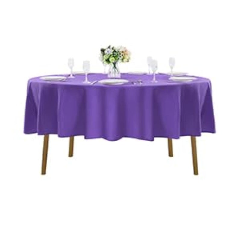 60 inch Round Tablecloth Washable Polyester Table Cloth Decorative Table Cover for Wedding Party Dining Banquet60 inchPurple