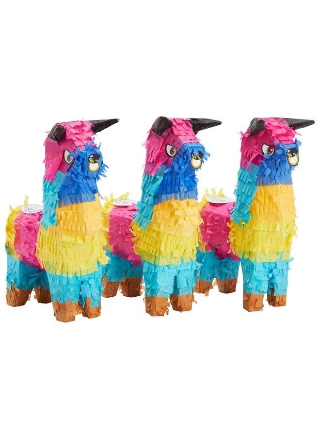 Blue Panda - 3 Pack Mini Rainbow Bull Pinatas For Cinco De Mayo Party Decorations Mexican Fiesta Supplies (5.25 X 9 In) - Image 1
