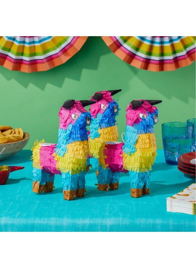 Blue Panda - 3 Pack Mini Rainbow Bull Pinatas For Cinco De Mayo Party Decorations Mexican Fiesta Supplies (5.25 X 9 In) - Image 1