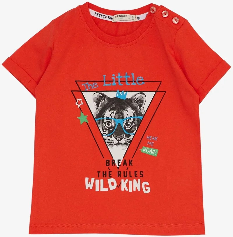 Breeze Boy Shorts Set King Lion Printed 1-4 Years, Pomegranate Flower