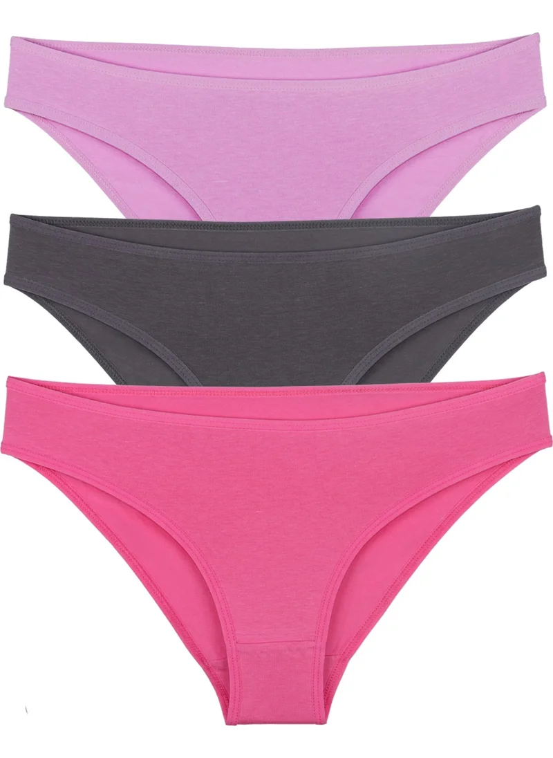 Sensu Women's Plain Slip Model Panties 3 Pack Set - KTS1105