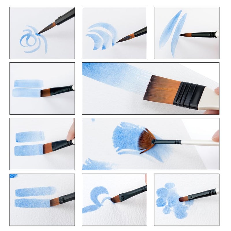 Transon Paint Brush Kit 10pcs Art Brushes and 1 Paint Spatula with Brush Case - Image 2