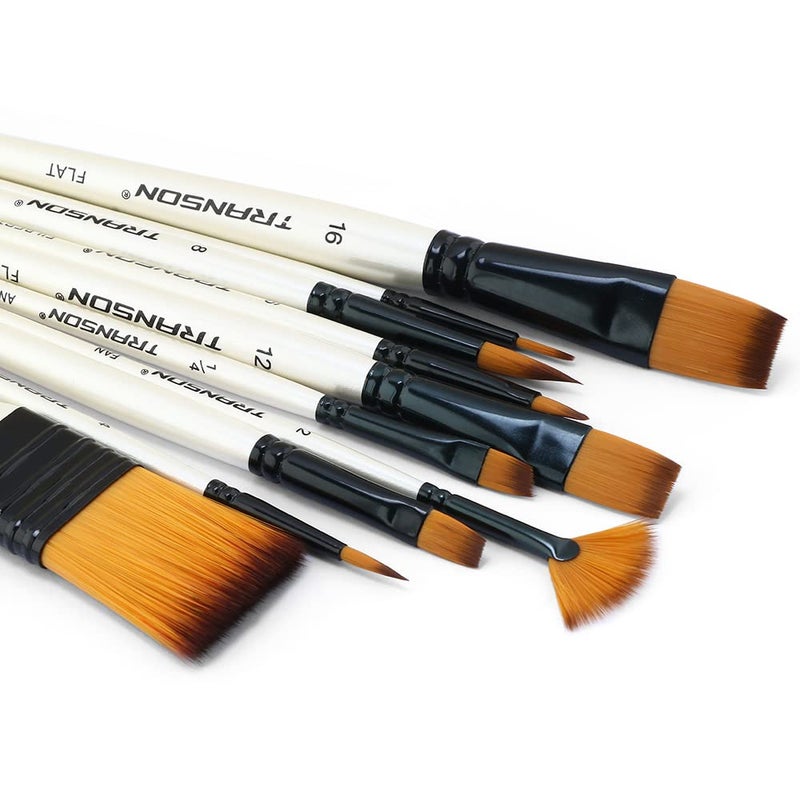 Transon Paint Brush Kit 10pcs Art Brushes and 1 Paint Spatula with Brush Case - Image 4