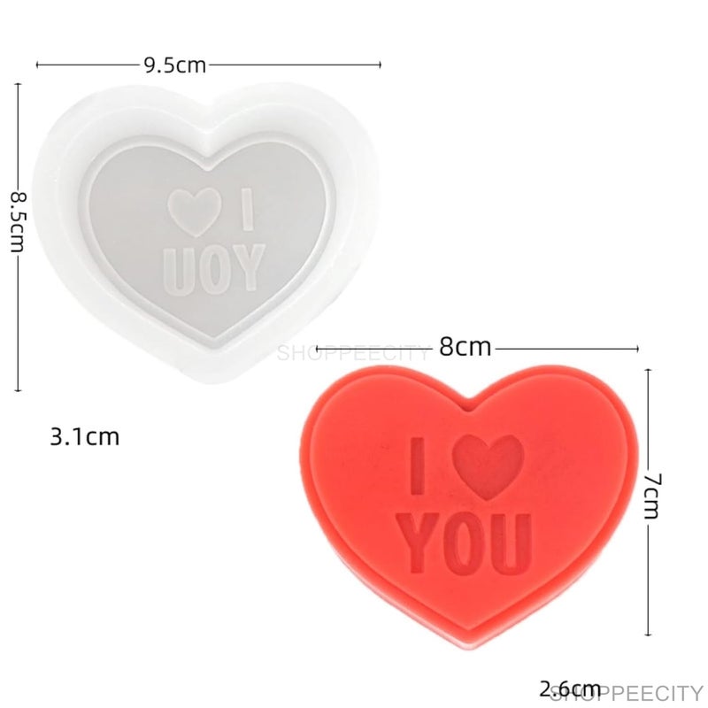Shoppeecity 3D Heart Shaped Silicone Candle Mold Love Heart Soap Silicone Mould for DIY Handmade Chocolate Mousse Dessert Soap Cake Aromatherapy Resin Art Craft Making Silicone Mold for Valentines Day Wedding Anniversary I Love You Heart - Image 3
