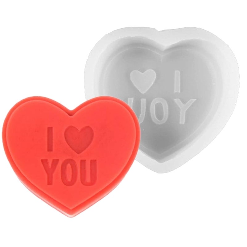 Shoppeecity 3D Heart Shaped Silicone Candle Mold Love Heart Soap Silicone Mould for DIY Handmade Chocolate Mousse Dessert Soap Cake Aromatherapy Resin Art Craft Making Silicone Mold for Valentines Day Wedding Anniversary I Love You Heart - Image 1