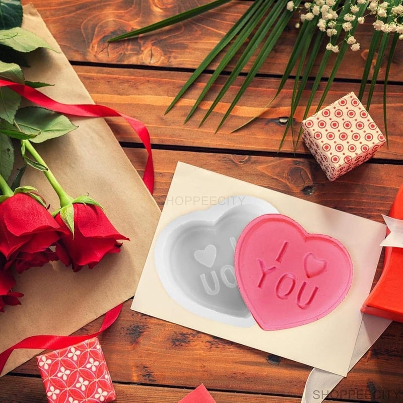 Shoppeecity 3D Heart Shaped Silicone Candle Mold Love Heart Soap Silicone Mould for DIY Handmade Chocolate Mousse Dessert Soap Cake Aromatherapy Resin Art Craft Making Silicone Mold for Valentines Day Wedding Anniversary I Love You Heart - Image 2