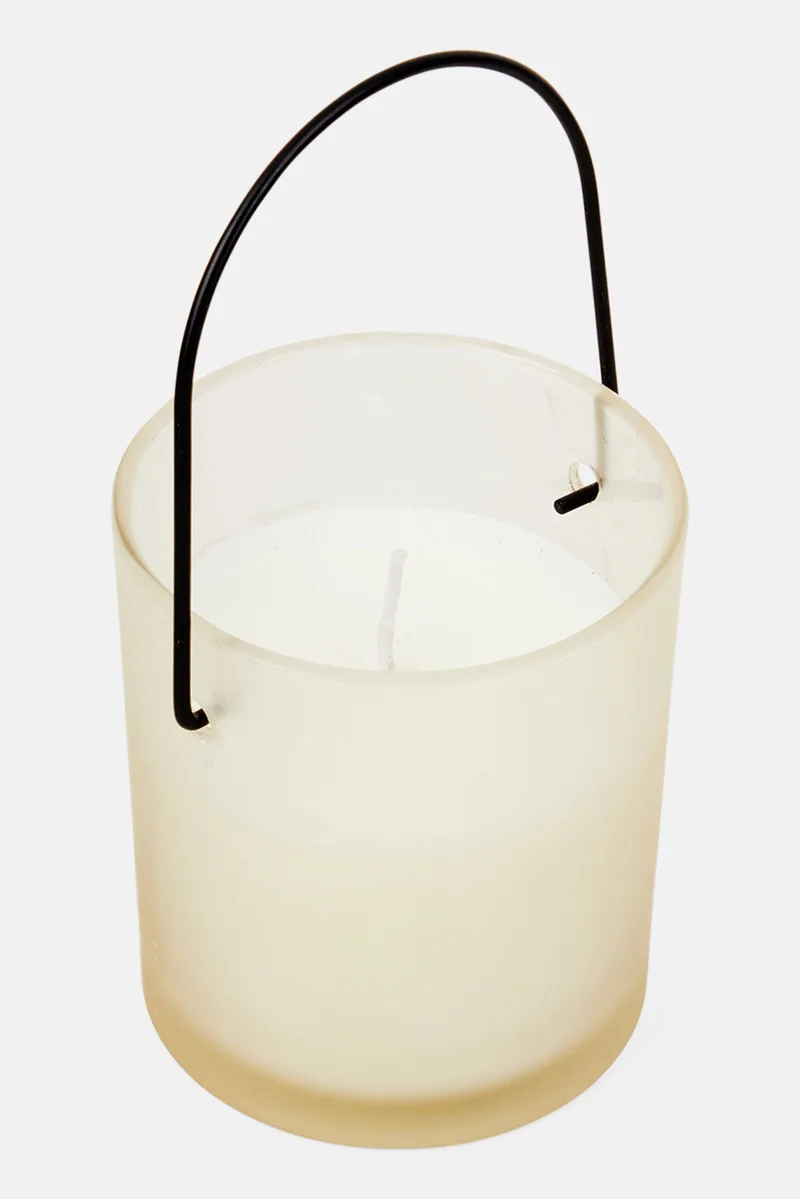 Muy Mucho Candle With Handle, White