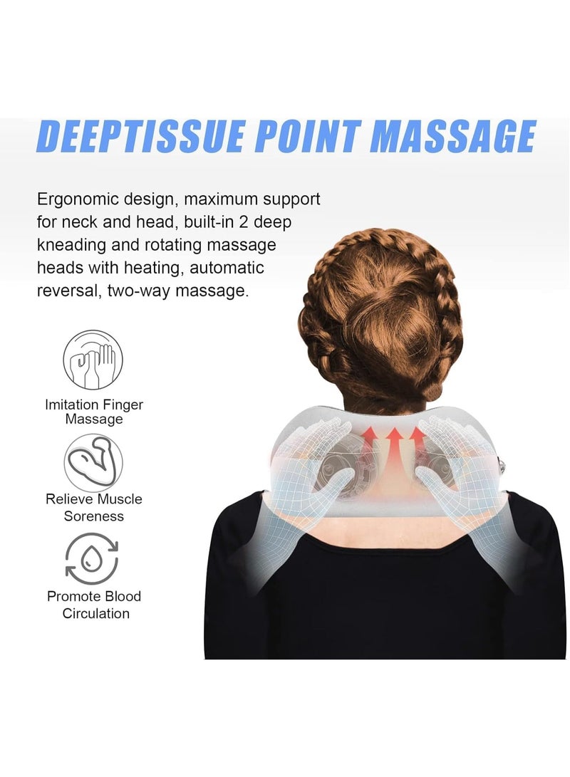 Rechargeable Electric U-Shaped Neck Massage Pillow - Premium Memory Foam Head & Neck Support for Pain Relief - Portable Battery-Operated Therapy for Travel by Plane, Train, Bus & Car - Image 4