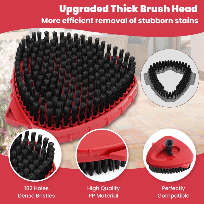 ANREKEYH Spin Mop Replacement Mop Compatible with O Cedar 1 Tank System, 2 Microfiber Mop Heads Replacements, 58" Mop Replace Handle, 1 Scrub Brush Attachment and 1 Mop Base for Ocedar EasyWring Spin Mop - Image 5