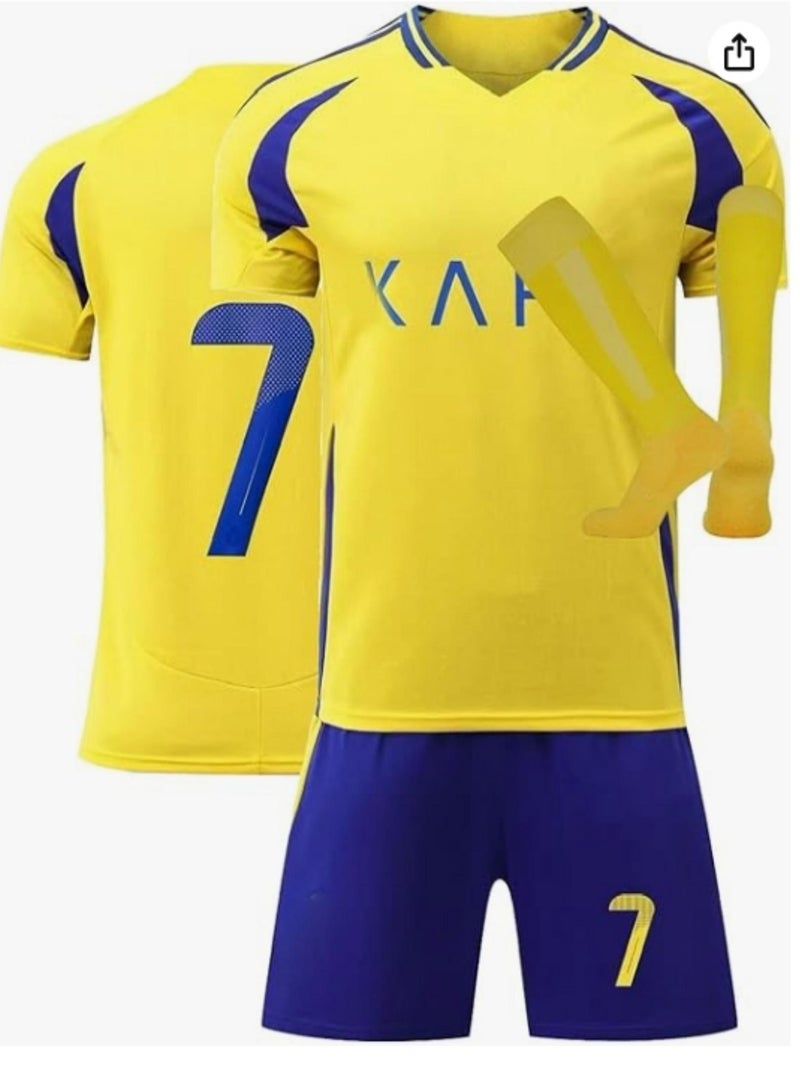 Kids Football Jersey Set,2025 Season,No #7 Soccer Jersey,Kids & Youth Sizes Tracksuits  - Image 1