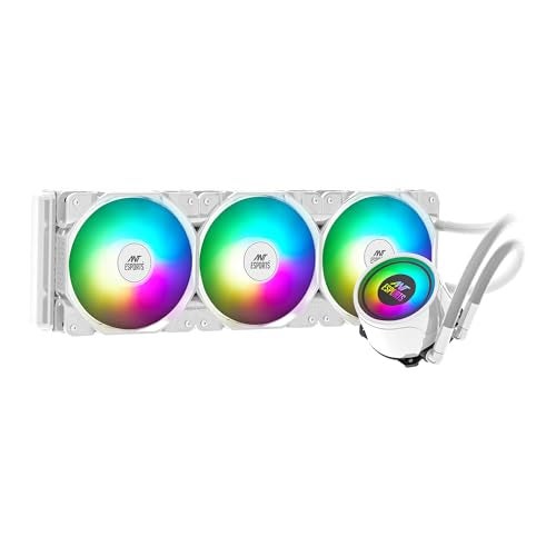 Ant Esports ICE-360 360mm Addressable RGB 2600 RPM AIO I CPU Liquid Cooler - White I Support Intel - LGA115X/1200/1700/1366/2011/2066 & AMD - FM1/FM2/AM2//AM2+/AM3/AM3+/AM4/AM5 - Image 1