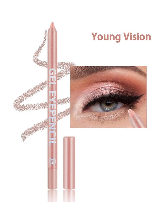 YOUNG VISION Gel Eyepencil，Waterline Gel Eyeliner Pencil, Waterproof Long Lasting Cream Eye Liner Pencil ，Hypoallergenic Highly Pigmented Precision Smudge-Proof Smooth Eyeliner Makeup Pen -06 - Image 1