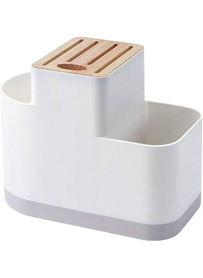 Bestonzon - Kitchen Storage Rack Plastic Draining Inserted Knife Block Flatware Organizer Cutlery Holder for Chopsticks Spoons - Image 1