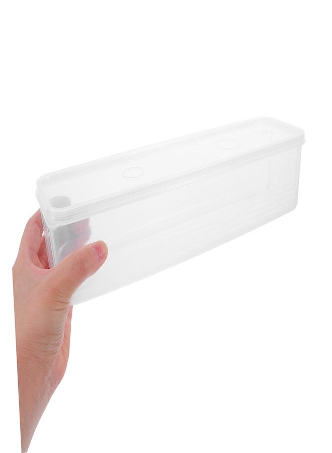 علبة تخزين طعام بلاستيكية طويلة محكمة الإغلاق من فيكاسكي، قابلة للتكديس، لحفظ البصل الأخضر والكزبرة والبصل الأخضر والمعكرونة، منظم مطبخ موفر للمساحة لخزانة المؤن. - Image 4