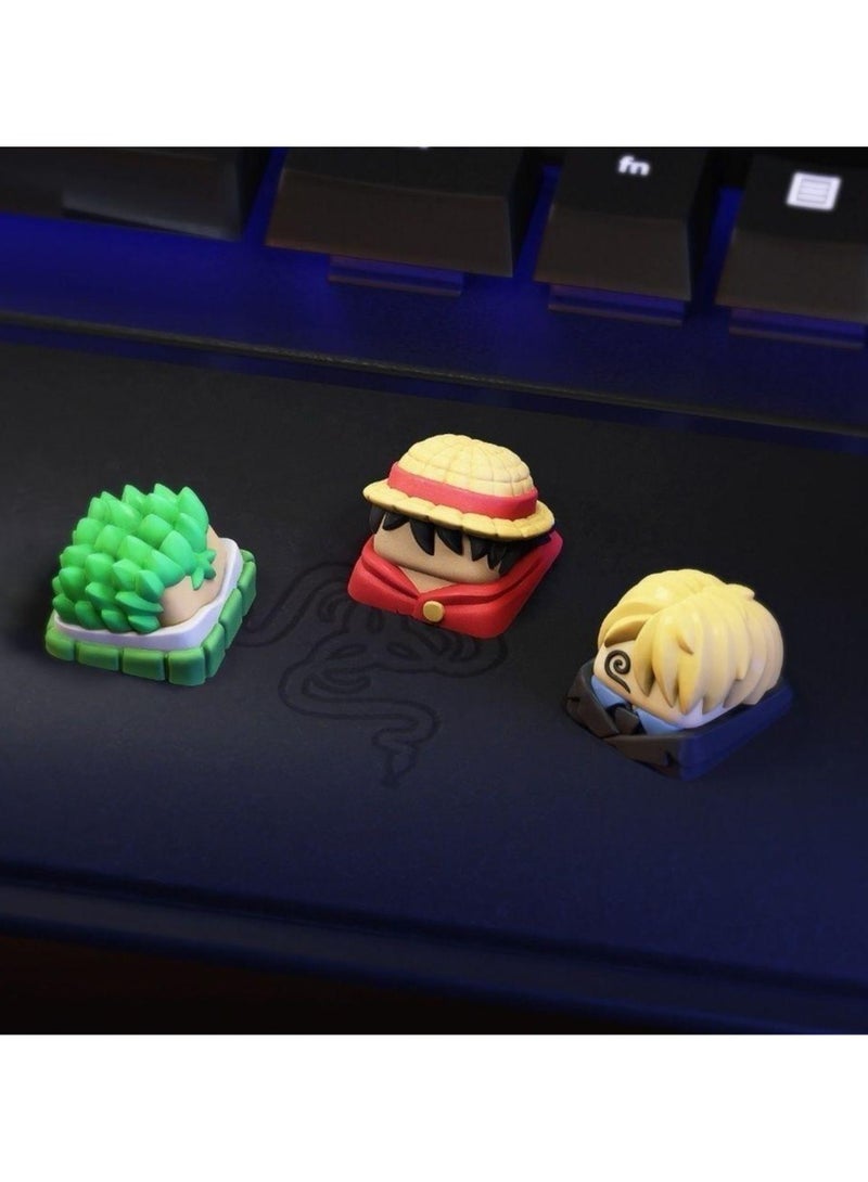 general Three-piece One Piece replacement keycaps: Luffy Sanji and Zoro replacement keycaps to create a personalized keyboard - Image 2