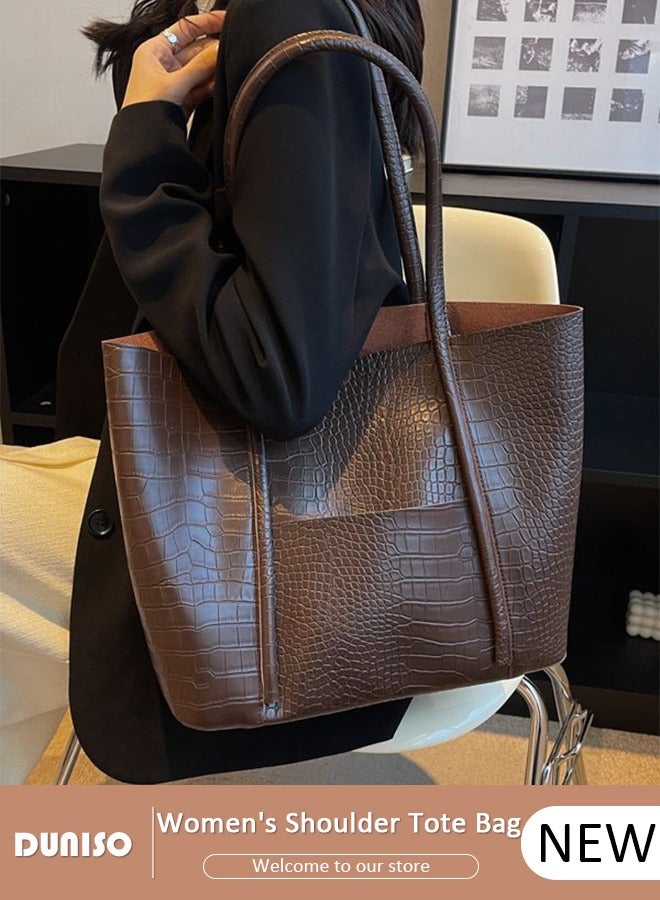 DUNISO Women's Shoulder Tote Bag Faux Leather Handbag for Women Large Capacity Messenger Fashionable Travel Shoulder Bag for Ladies Girls College Students - Image 1